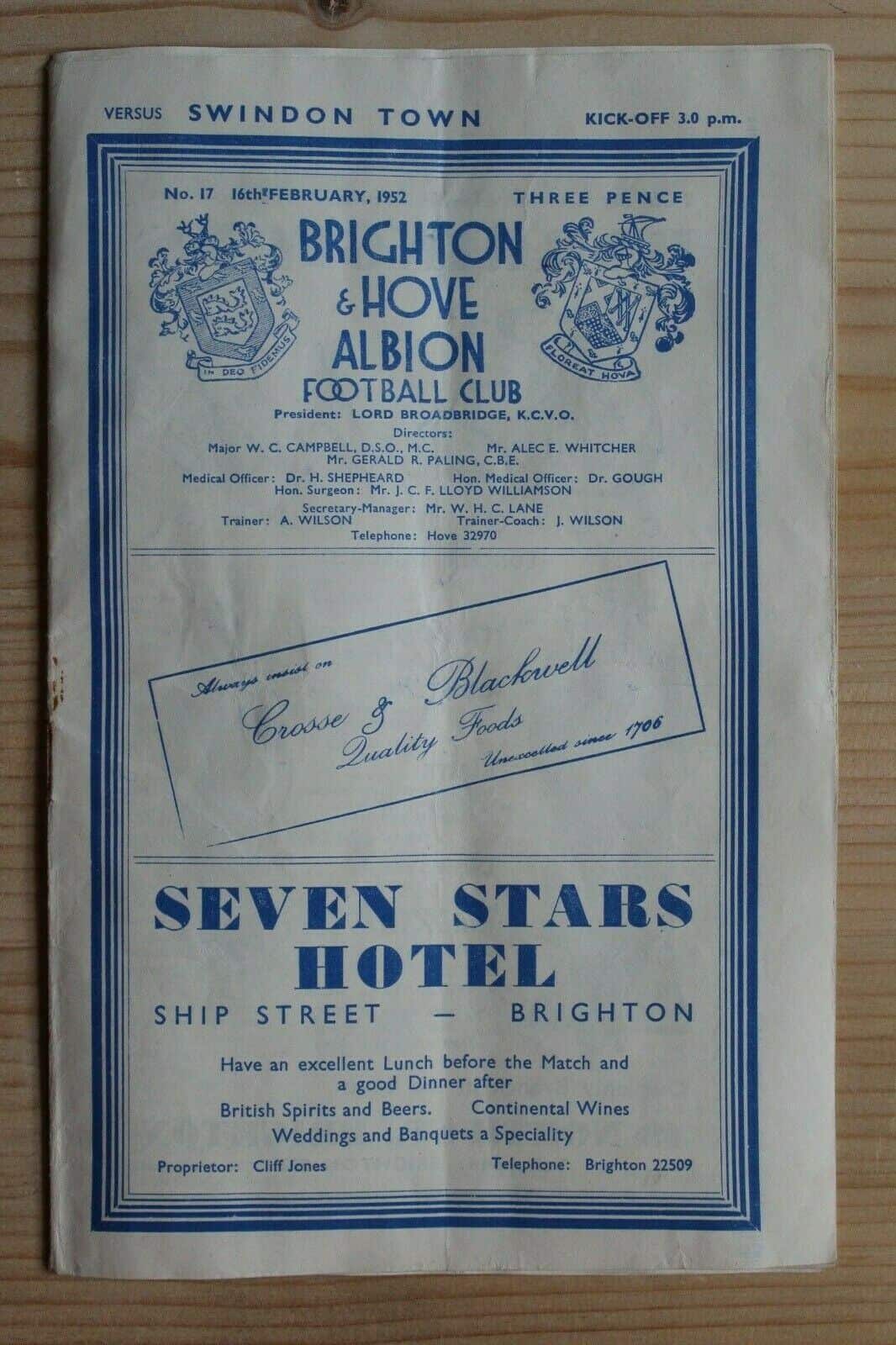 Brighton & Hove Albion FC v Swindon Town FC